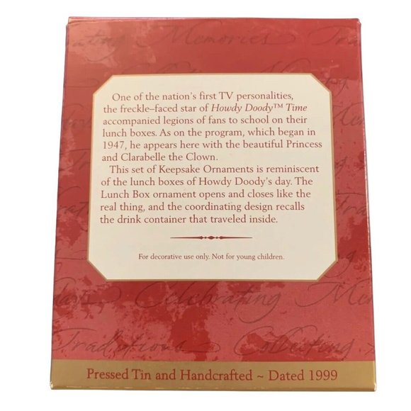 1999 Hallmark Keepsake Howdy Doody Lunchbox Set Vtg Christmas Ornament New - Picture 7 of 12